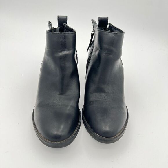 Dolce Vita DV Black Ankle Booties Women's Size 10 BK Faux Leather Cutout 3” Heel - Picture 2 of 8